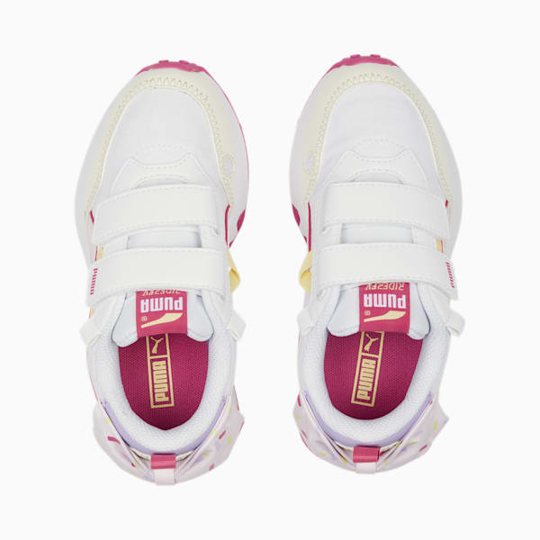 Rider FV Bow Crush V Kids' Sneakers, PUMA White-Pearl Pink-Glowing Pink, extralarge-AUS