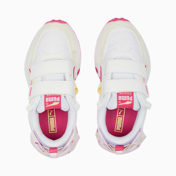 Rider FV Bow Crush V Kids' Sneakers, PUMA White-Pearl Pink-Glowing Pink, extralarge-IND