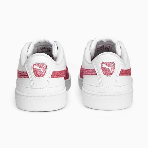Vikky V3 Glitz Girl's Sneakers, PUMA White-Glowing Pink-PUMA Silver, extralarge-IND