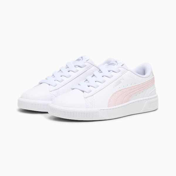 キッズ ガールズ プーマ ビッキー V3 グリッツ フォームストリップ AC スニーカー 17-21cm, PUMA White-Frosty Pink-PUMA Silver, extralarge-JPN