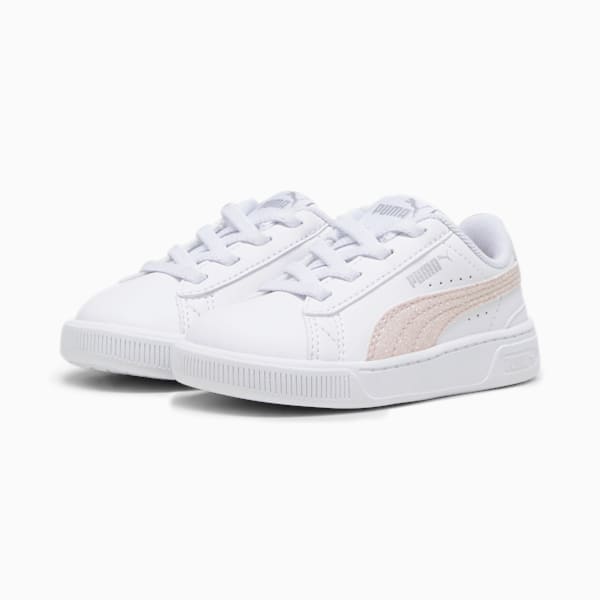 ベビー ガールズ プーマ ビッキー V3 グリッツ フォームストリップ AC スニーカー 13-16cm, PUMA White-Frosty Pink-PUMA Silver, extralarge-JPN