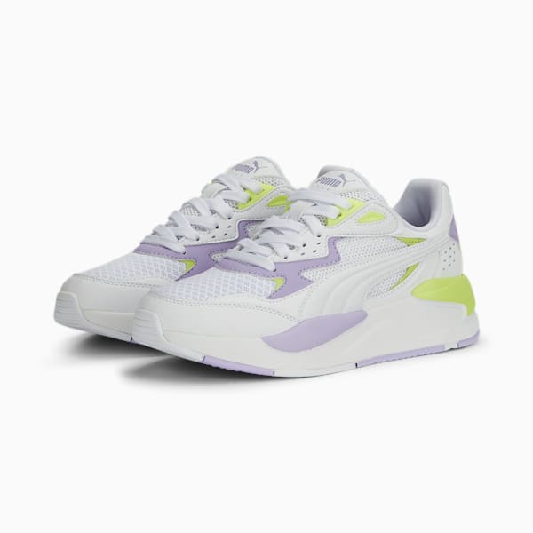 Basket X-Ray Speed Play Adolescent, PUMA White-PUMA White-Vivid Violet-Lily Pad, extralarge