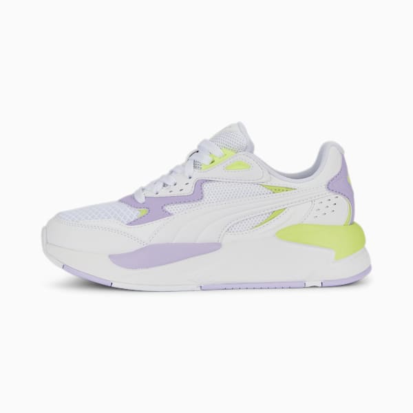 Basket X-Ray Speed Play Adolescent, PUMA White-PUMA White-Vivid Violet-Lily Pad, extralarge