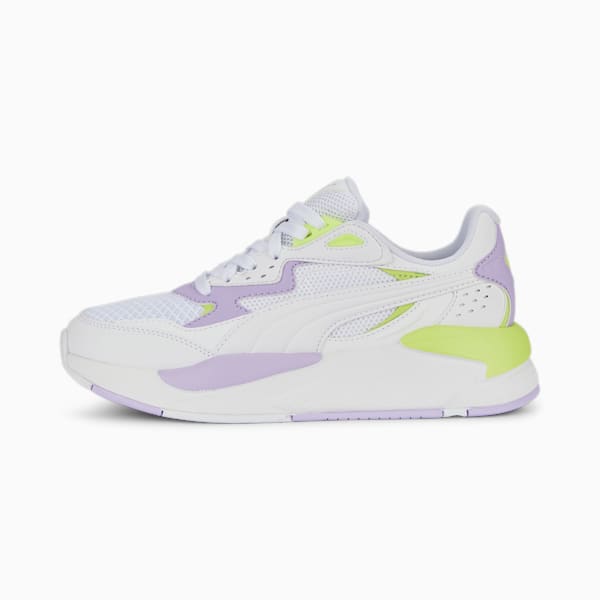 X-Ray Speed Play Big Kids' Sneakers, PUMA White-PUMA White-Vivid Violet-Lily Pad, extralarge