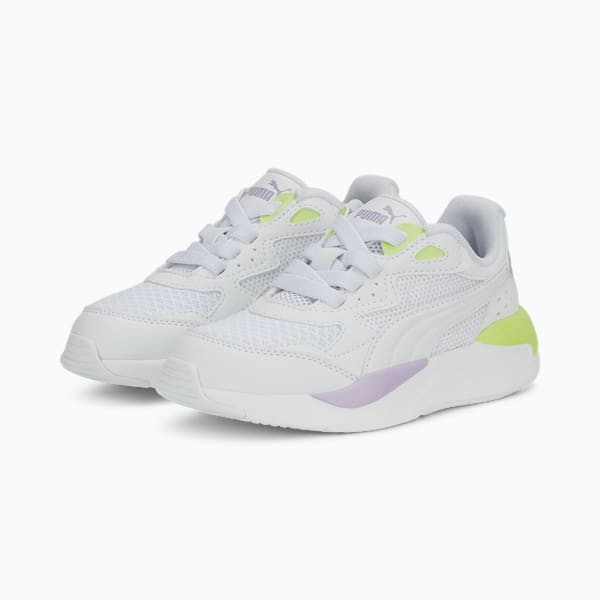 X-Ray Speed Play Alternative Closure Little Kids' Sneakers, PUMA White-PUMA White-Vivid Violet-Lily Pad, extralarge