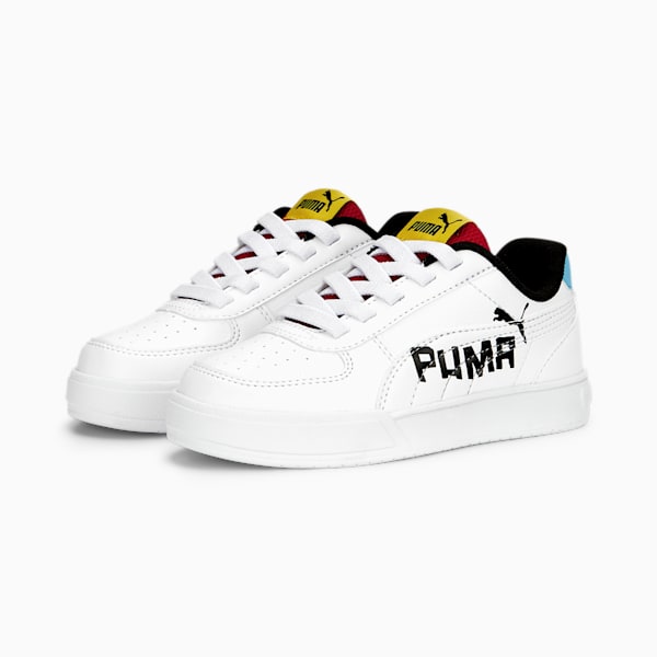 Caven Love Kids' Shoes, PUMA White-PUMA Black-For All Time Red-Bright Aqua, extralarge-IND