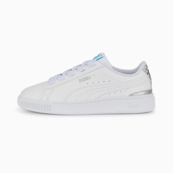 Vikky V3 Mermaid Kids' Sneakers, PUMA White-Hero Blue-PUMA Silver, extralarge-IND