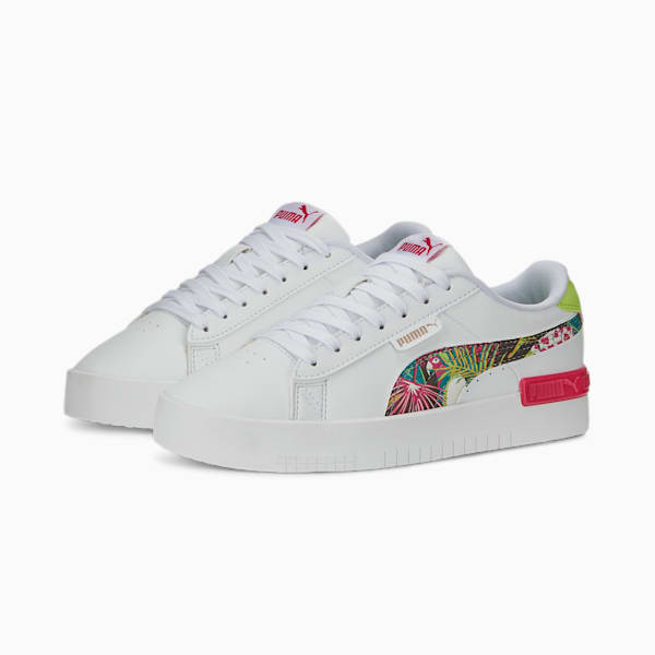 Jada Vacay Queen Girl's Sneakers, PUMA White-Lily Pad-Glowing Pink-PUMA Black-Rose Gold, extralarge-IND