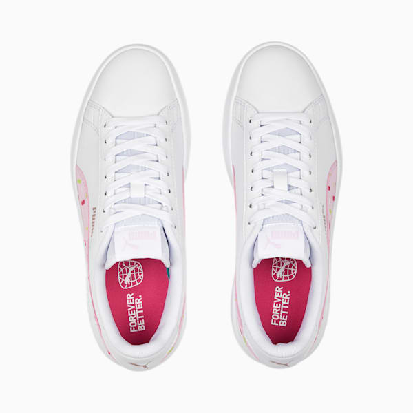 Smash V2 Crush Kid's Sneakers, PUMA White-Pearl Pink-Glowing Pink-Lily Pad-Rose Gold, extralarge-IND