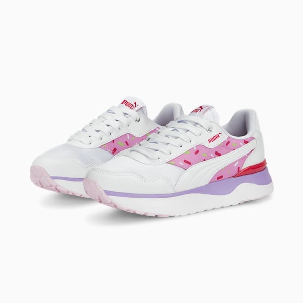 R78 Voyage Crush Girl's Sneakers, PUMA White-PUMA White-Pearl Pink, extralarge-IND