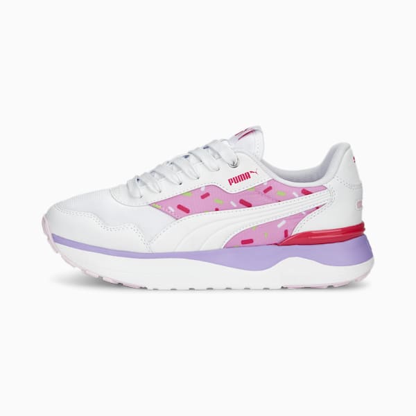 R78 Voyage Crush Girl's Sneakers, PUMA White-PUMA White-Pearl Pink, extralarge-IND