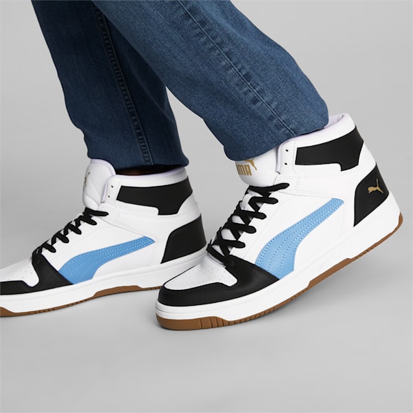 Rebound LayUp Dual Sneaker , PUMA Black-Team Light Blue-Puma Team Gold, extralarge