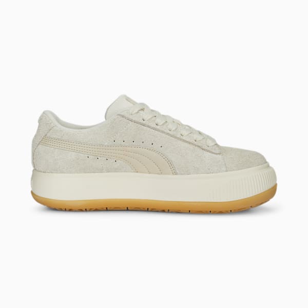 Suede Mayu Thrifted Women's Sneakers, Warm White-Frosted Ivory, extralarge-IND