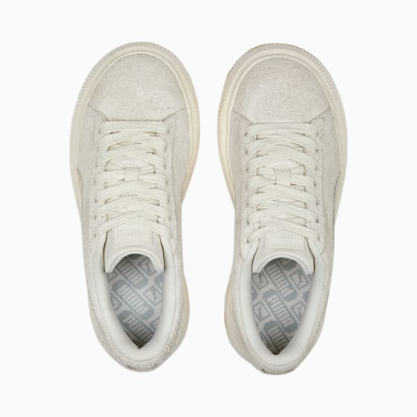 Suede Mayu Thrifted Women's Sneakers, Warm White-Frosted Ivory, extralarge-IND