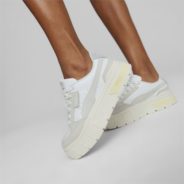 Mayze Stack Luxe Women's Sneakers, PUMA White-Nimbus Cloud, extralarge