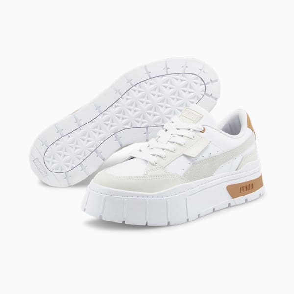 Mayze Stack Luxe Women's Sneakers, PUMA White-Frosted Ivory, extralarge-AUS