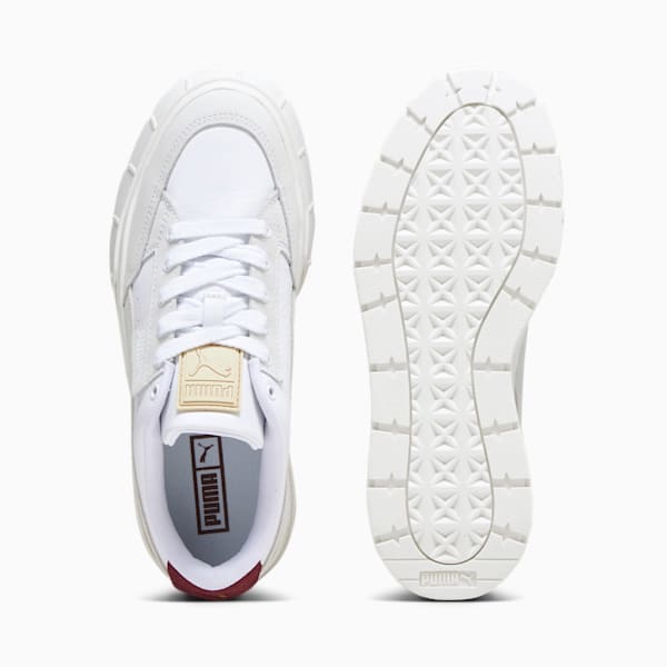 Mayze Stack Luxe Sneakers Women, PUMA White-Warm White-Dark Jasper, extralarge-GBR