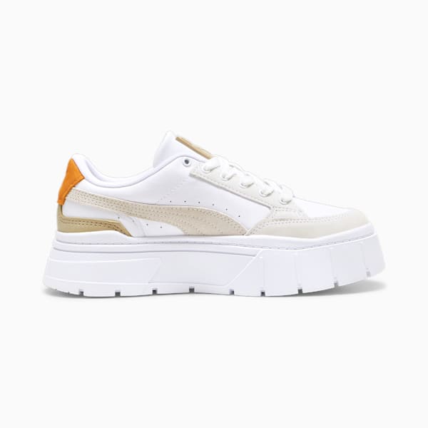 Mayze Stack Luxe Women's Sneakers, PUMA White-Ginger Tea, extralarge-IND