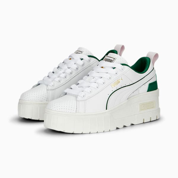 ウィメンズ メイズ ウェッジ プレッピー スニーカー, PUMA White-Vine-Warm White, extralarge-JPN