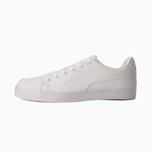 ユニセックス プーマ V コート バルク スニーカー, Puma White-Puma White, extralarge-JPN