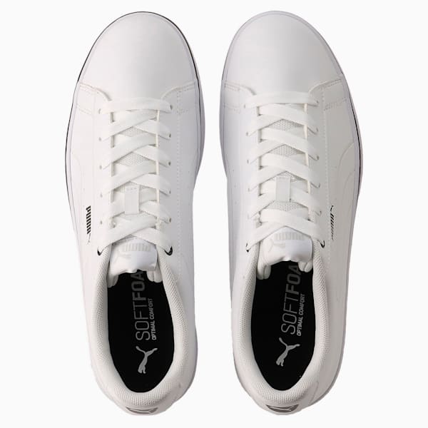 ユニセックス プーマ V コート バルク EB スニーカー, Puma White-Puma Black, extralarge-JPN