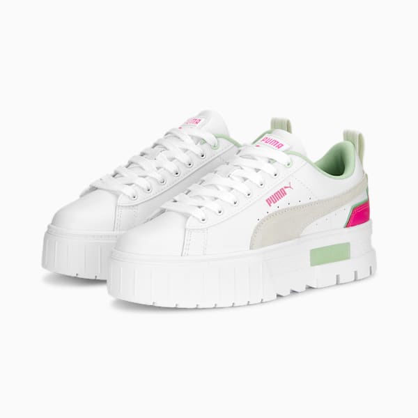 Mayze Brighter Days Women's Sneakers, PUMA White-Marshmallow-Ravish, extralarge-IND