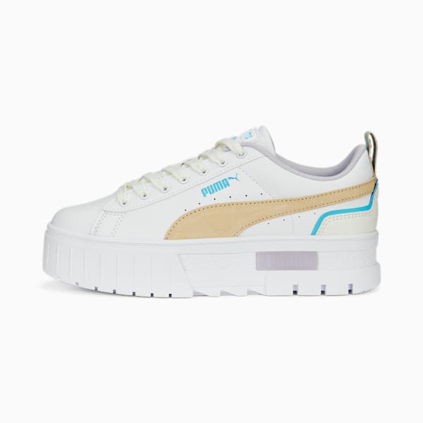 Mayze Brighter Days Women's Sneakers, PUMA White-Granola-Hero Blue, extralarge-IND