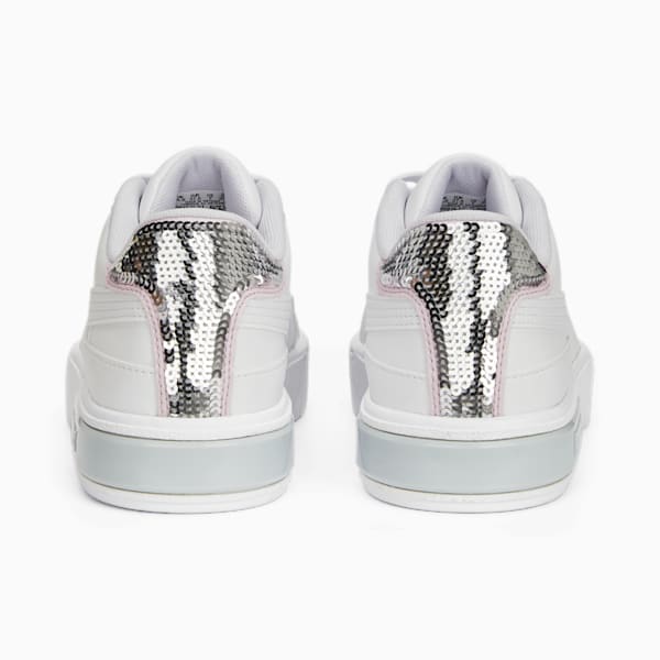 Cali Star Glitter Women's Sneakers, PUMA White-Platinum Gray-Pearl Pink, extralarge-AUS