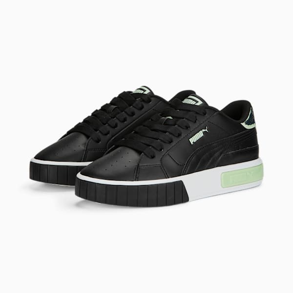 Cali Star Glitter Women's Sneakers, PUMA Black-PUMA White-Light Mint, extralarge-IND