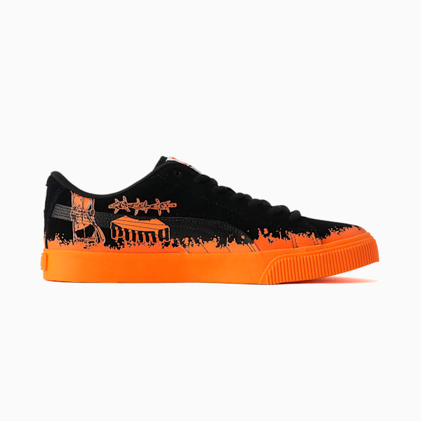 ユニセックス スケートボード PUMA x HIROTTON スウェード スニーカー II, Puma Black-Vibrant Orange, extralarge-JPN