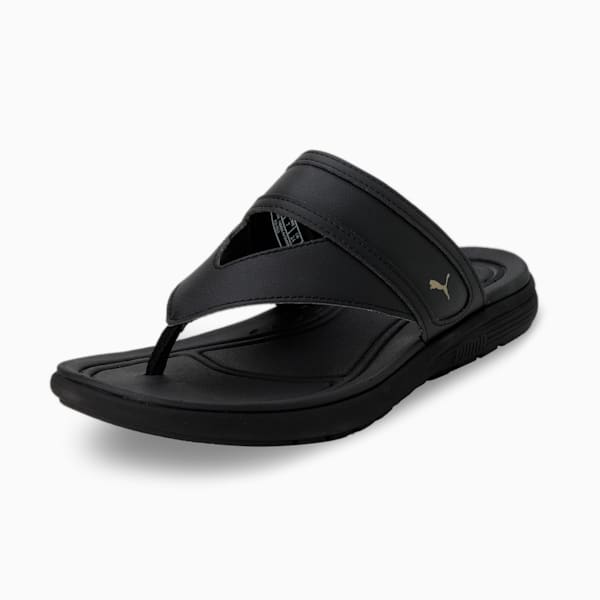 SOFTRIDE Sunny Lux Women's Flip Flops, Puma Black-Puma Team Gold, extralarge-IND