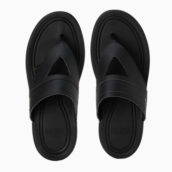 SOFTRIDE Sunny Lux Women's Flip Flops, Puma Black-Puma Team Gold, extralarge-IND