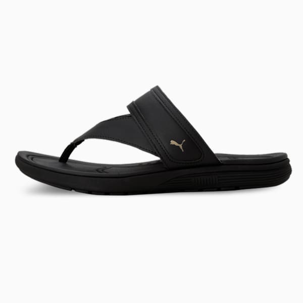 SOFTRIDE Sunny Lux Women's Flip Flops, Puma Black-Puma Team Gold, extralarge-IND