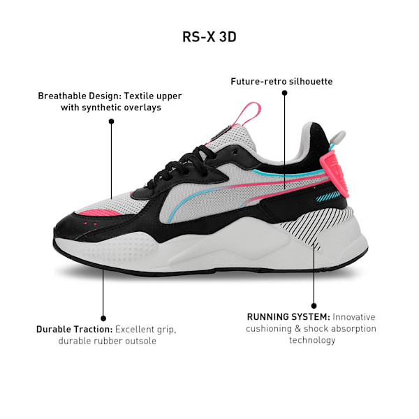 RS-X 3D Sneakers, Cool Light Gray-PUMA Black, extralarge-IND