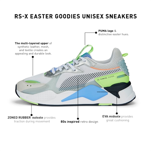 RS-X Easter Goodies Unisex Sneakers, PUMA White-Fast Yellow, extralarge-IND