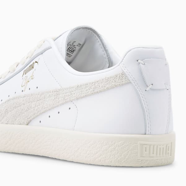 ユニセックス クライド ベース スニーカー, PUMA White-Frosted Ivory-Puma Team Gold