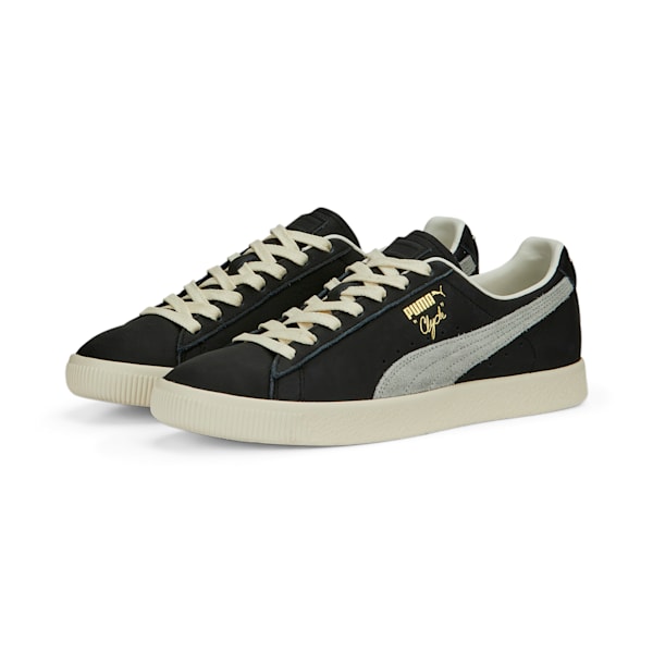 ユニセックス クライド ベース スニーカー, PUMA Black-Frosted Ivory-Puma Team Gold, extralarge-JPN