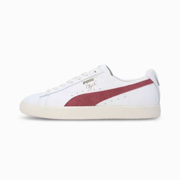 Clyde Base Sneakers, PUMA White-Wood Violet-Puma Team Gold, extralarge-IND