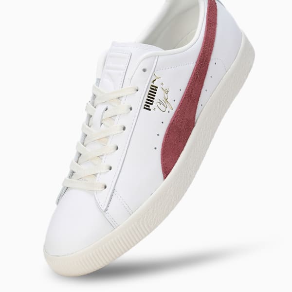 Clyde Base Sneakers, PUMA White-Wood Violet-Puma Team Gold, extralarge-IND