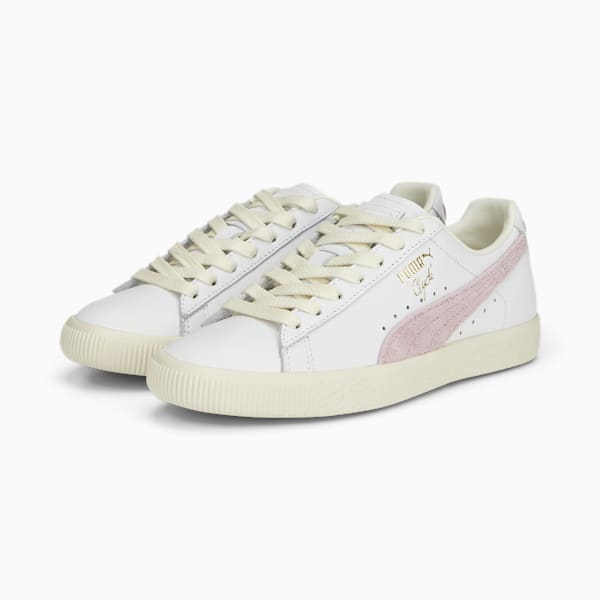 Clyde Base Unisex Sneakers, PUMA White-Pearl Pink-Puma Team Gold, extralarge-IND