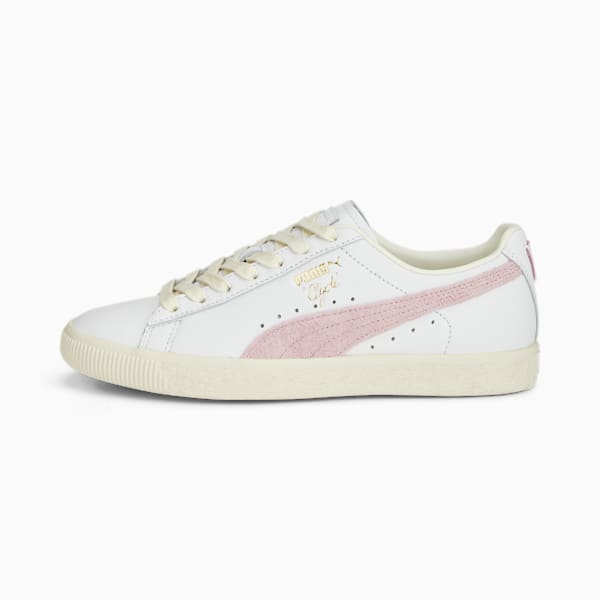 Clyde Base Sneakers, PUMA White-Pearl Pink-Puma Team Gold, extralarge
