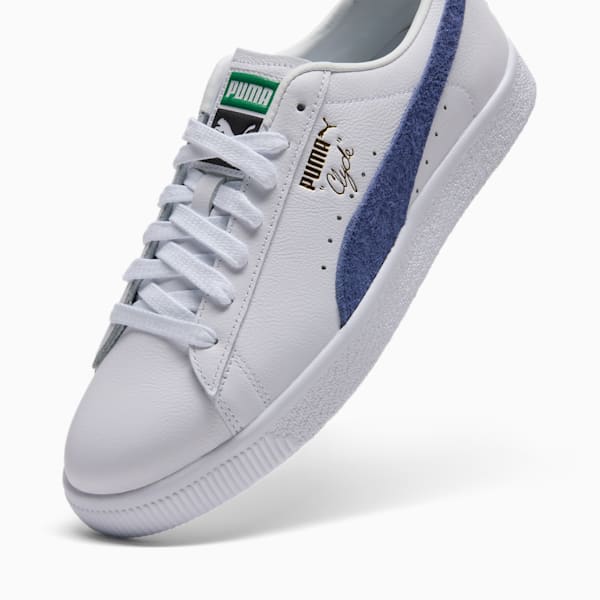 Clyde Base Sneakers, PUMA White-Blue Crystal-Puma Team Gold, extralarge