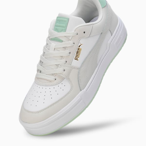 CA Pro Leather Mix Unisex Sneakers, PUMA White-Warm White-Light Mint, extralarge-IND