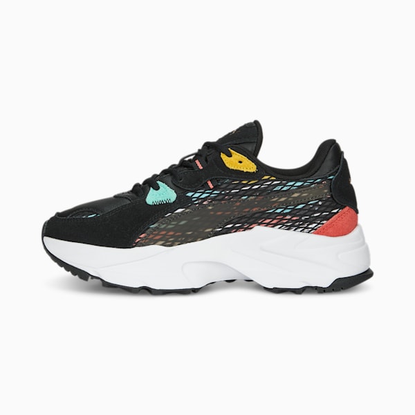 WAL Mas Camp Orkid Women's Sneakers, PUMA Black-PUMA White-Electric Peppermint-Salmon, extralarge