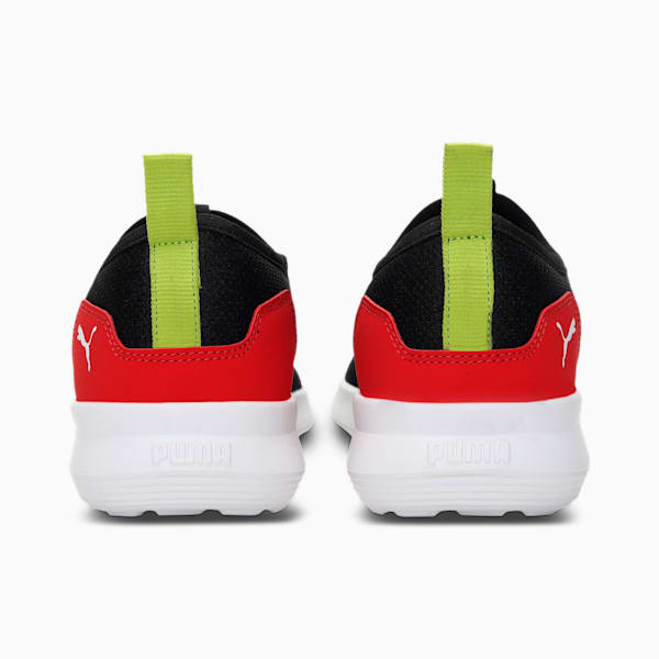 PUMA Charlie Youth Shoes, PUMA White-High Risk Red-Nrgy Yellow