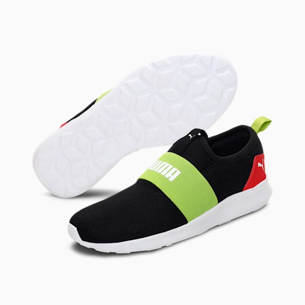 Charlie Youth Sneakers, PUMA White-High Risk Red-Nrgy Yellow, extralarge-IND