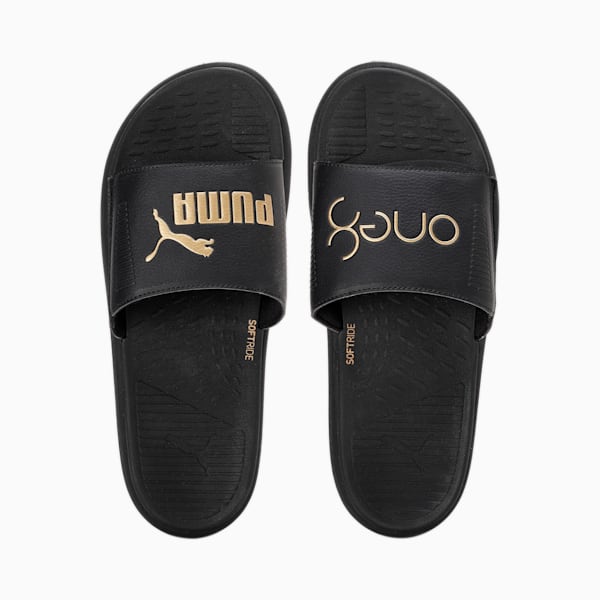 one8 Virat Kohli Men's Slides, Puma Black-Puma Team Gold, extralarge-IND