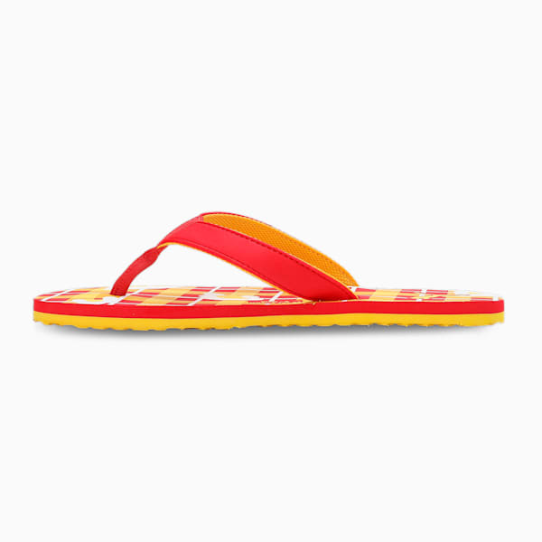 Bobble Youth Flip Flops, Tangerine-Spectrum Blue-Dandelion, extralarge-IND