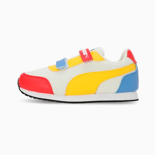 Axel Kid's Sneakers, PUMA White-Pelé Yellow-Blue Skies, extralarge-IND