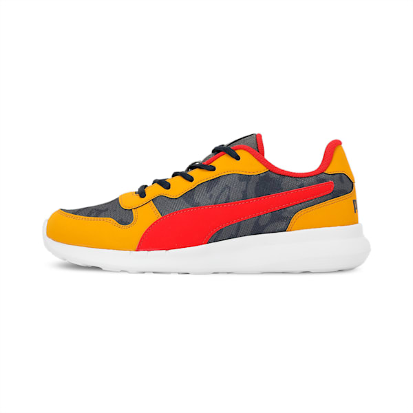 PUMA Cooby Youth Shoes, Mineral Yellow-QUIET SHADE-Spellbound-High Risk Red